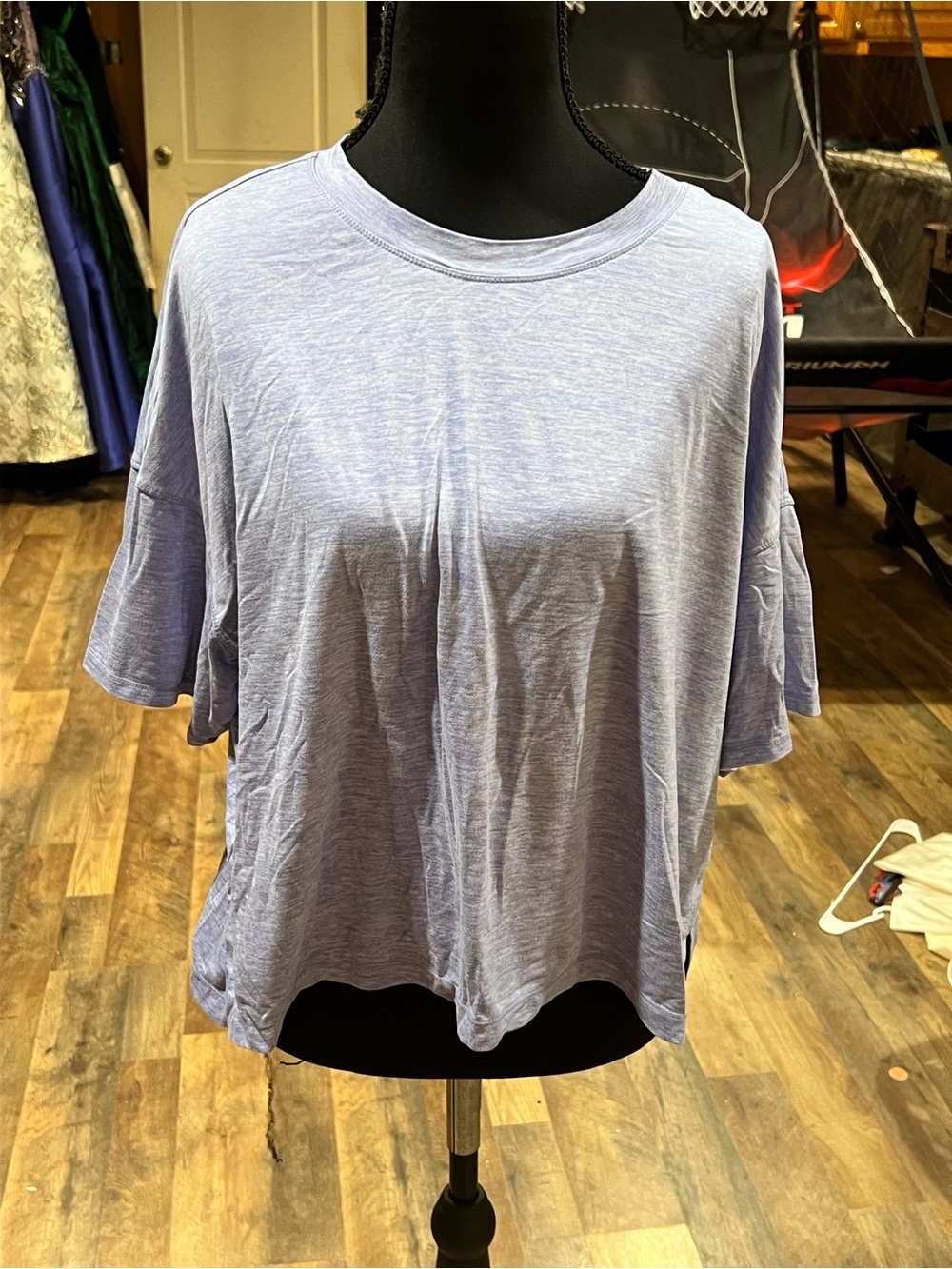 90 Degree By Reflex Lavender Short-Sleeve Crewneck Top